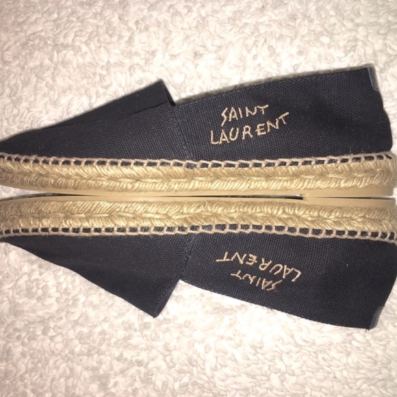 Saint Laurent Embroidered Espadrilles in Black Canvas - Picture 2 of 12